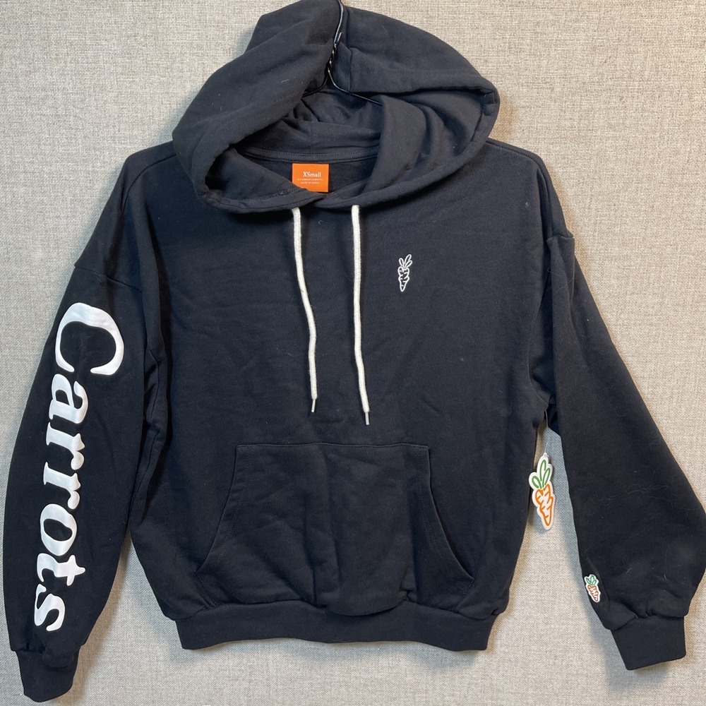 Carrots by Anwar Carrots Black Pullover Hoodie XS Streetwear Graphic‎ Logo NWT